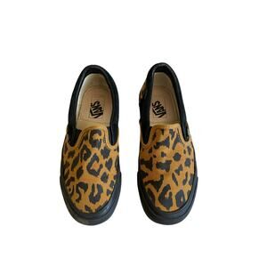 Vans Black and Brown Leopard OG Classic Slip-On Sneakers 7.5 women's